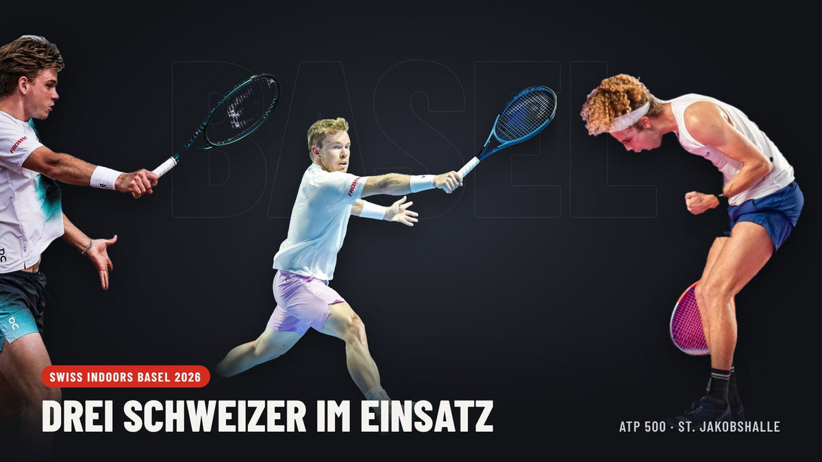 Henry Bernet, Remy Bertola und Mika Brunold in Aktion – drei Schweizer in der Swiss Indoors Qualifikation 2026 in Basel