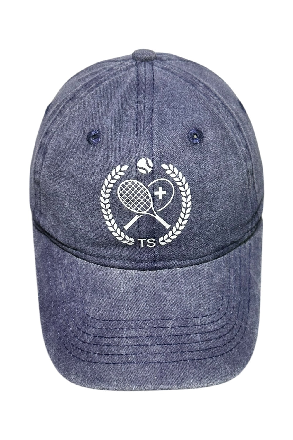 Washed blaues Tennis Schweiz Cap mit weissem Wappen-Logo