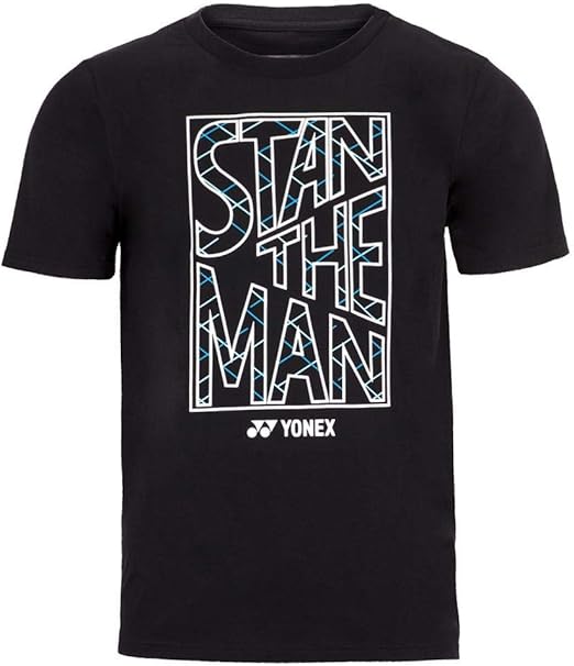 Yonex Stan The Man Graphic T-Shirt in Schwarz Frontansicht