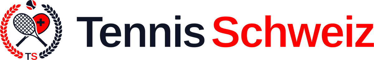 Offizielles Tennis Schweiz Logo mit Schläger-Wappen und roter Schrift