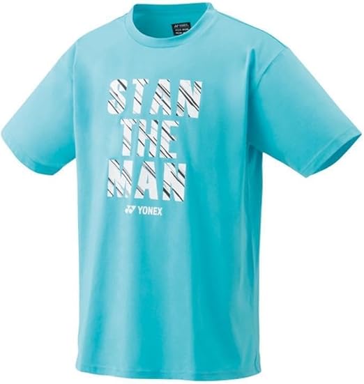 Yonex Stan The Man T-Shirt in Türkisblau mit weissem Schriftzug